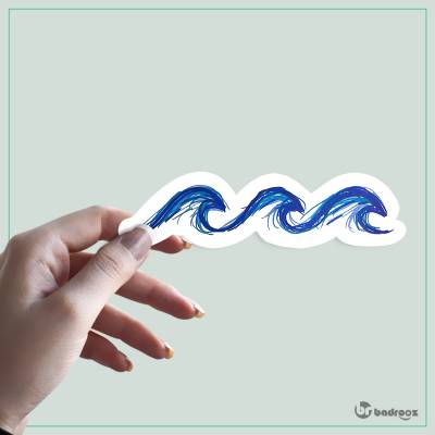 استیکر و برچسب موج دریا -1