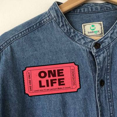 پچ حرارتی (برچسب لباس) تیکت ONE LIFE