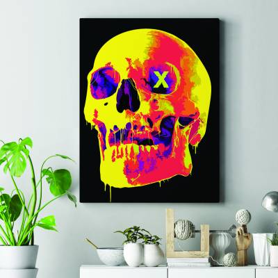 قاب کنواس yellow skull