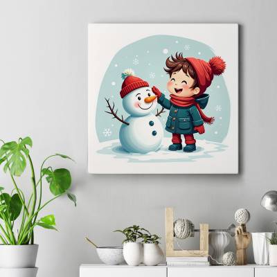 تابلو کنواس مربع (بوم) Snowman 4