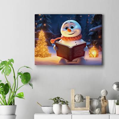 تابلو کنواس (بوم) Cute Snowman