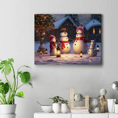 تابلو کنواس (بوم) Snowy Night