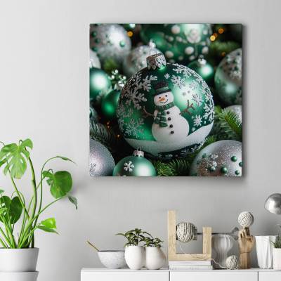 تابلو کنواس مربع (بوم) Christmas Ball