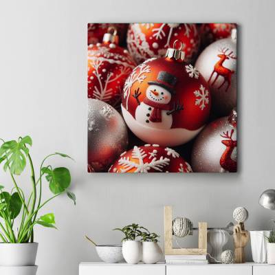 تابلو کنواس مربع (بوم) Christmas Ball 2