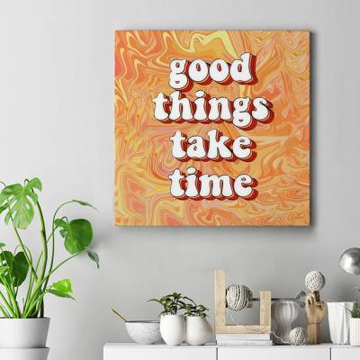 تابلو کنواس مربع (بوم) good things -2