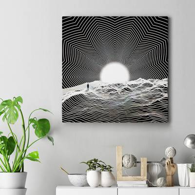 تابلو کنواس مربع (بوم) نور در تاریکی 