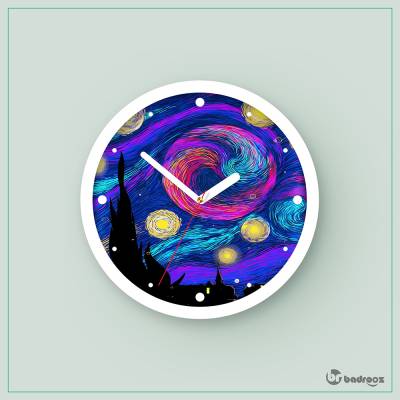 ساعت دیواری  شب پر ستاره - ون گوگ