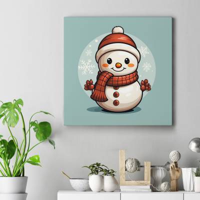 تابلو کنواس مربع (بوم) Snowman 6