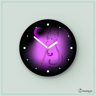 ساعت دیواری  H_Cat&Moon11