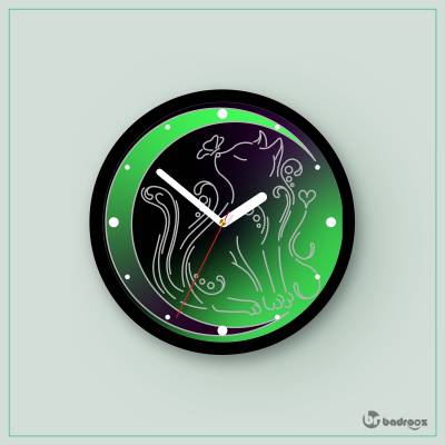 ساعت دیواری  H_Cat&Moon13