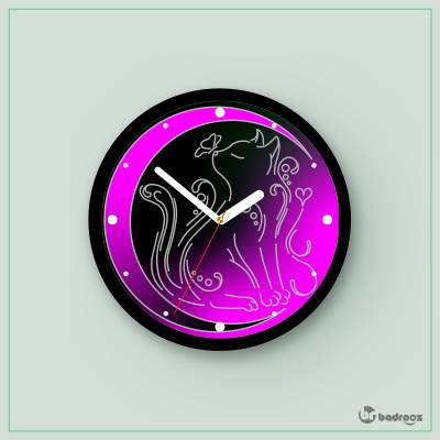 ساعت دیواری  H_Cat&Moon16