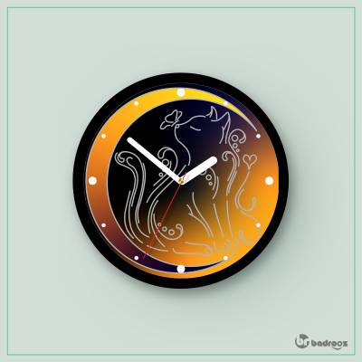 ساعت دیواری  H_Cat&Moon18
