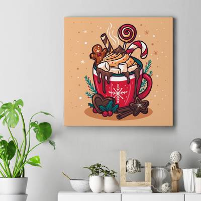 تابلو کنواس مربع (بوم) Hot Chocolate