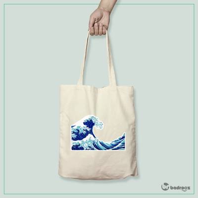 کیف خرید کتان (توت بگ) موج عظیم کاناگاوا - The Great Wave off Kanagawa- 2