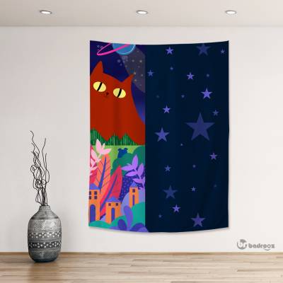 بک دراپ گربه در شب