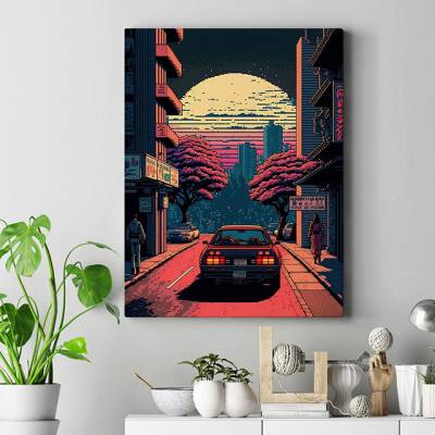تابلو کنواس (بوم) SUNSET IN TOKYO