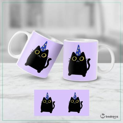 ماگ  طرح گربه سیاه01