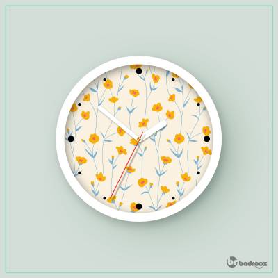 ساعت دیواری  طرح باغ گل