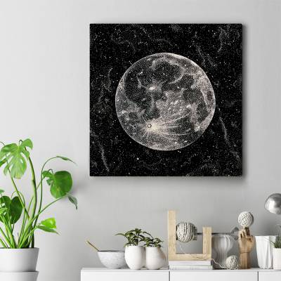 تابلو کنواس مربع (بوم) moon 1