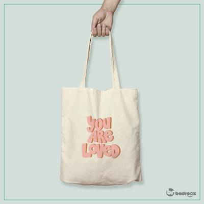 کیف خرید کتان (توت بگ) طرح YOU ARE LOVE 02