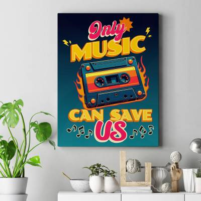 تابلو کنواس (بوم) Only music can save us