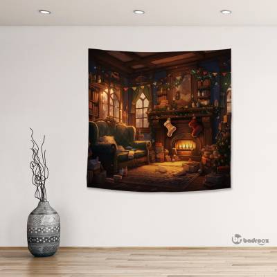 بک دراپ مربع Christmas Home