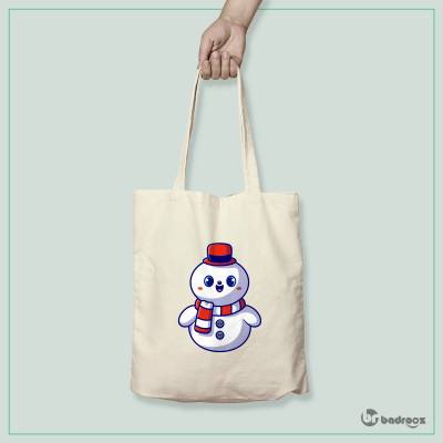 کیف خرید کتان (توت بگ) Cute Snowman 2
