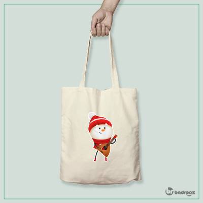 کیف خرید کتان (توت بگ) Cute Santa 2