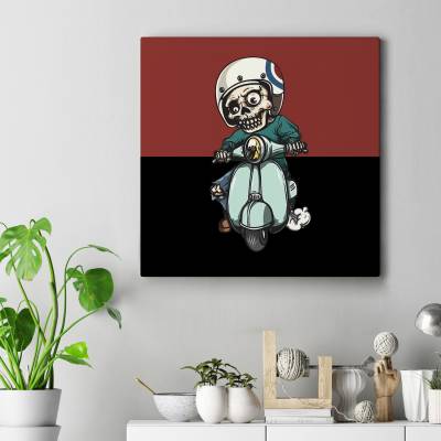 قاب کنواس مربع Skull&Vespa