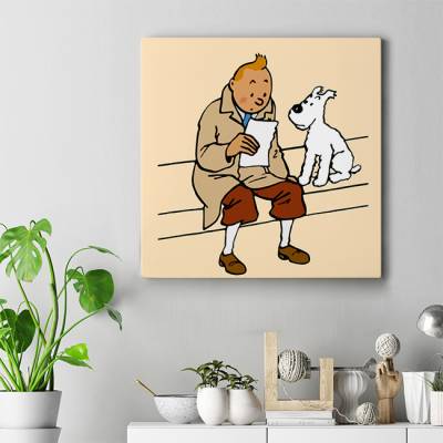 تابلو کنواس مربع (بوم) تن تن - TinTin 25