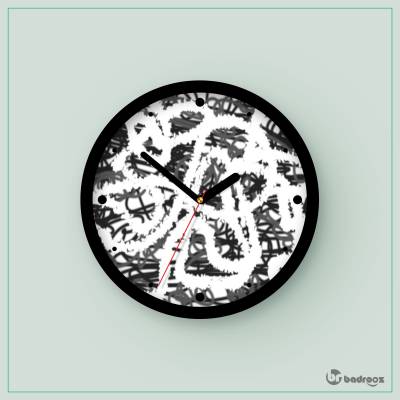 ساعت دیواری  درهم1 (سیاه و سفید)