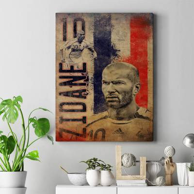 تابلو کنواس (بوم) زین‌الدین زیدان - Zine dine Zidane 