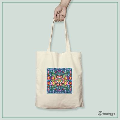 کیف خرید کتان (توت بگ) ماندالای رنگی