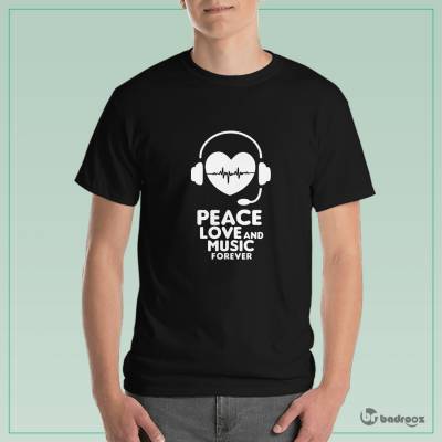 تی شرت مردانه peace - love - music