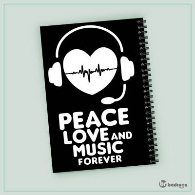 دفتر یادداشت peace - love - music