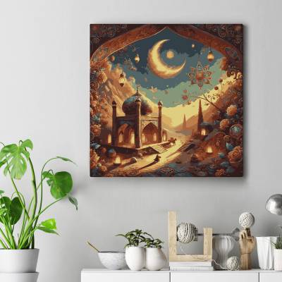 تابلو کنواس مربع (بوم) ماه مبارک رمضان