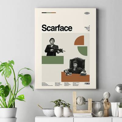 تابلو کنواس (بوم)  صورت زخمی -  Scarface 