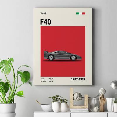 تابلو کنواس (بوم) فراری - Ferrari F40