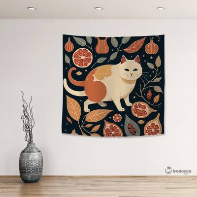 بک دراپ مربع گربه ی پاییز