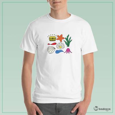 تی شرت مردانه موجودات دریایی
