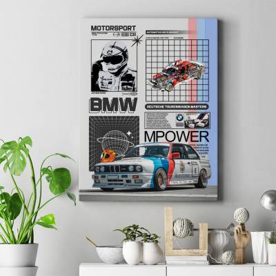 تابلو کنواس (بوم) بی ام‌ و - BMW M3  E30