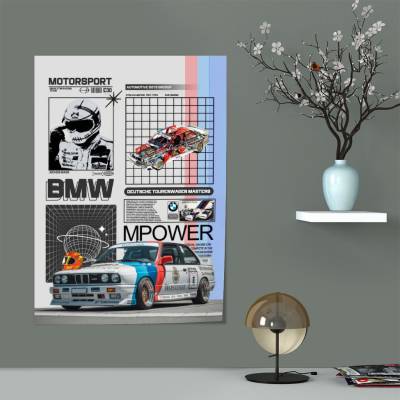 پوستر سیلک بی ام‌ و - BMW M3  E30