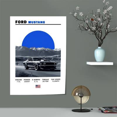 پوستر سیلک فورد موستانگ - 1969 Ford Mustang
