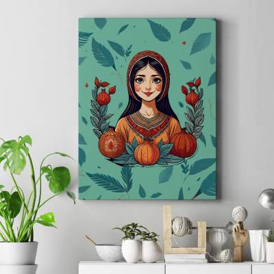 تابلو کنواس (بوم) دخترک یلدا