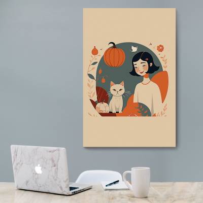 شاسی  دخترک و گربه مینیمال