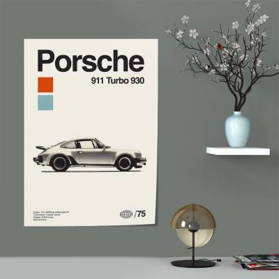 پوستر سیلک پورشه  -   Porsche 911 Turbo 930