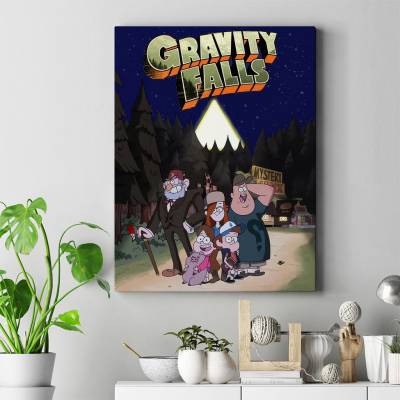 تابلو کنواس (بوم) آبشار جاذبه - Gravity Falls 1