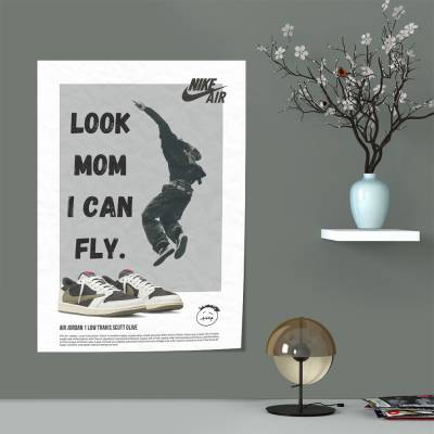 پوستر سیلک ایر جردن تراویس اسکات - Air Jordan Travis Scott