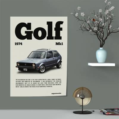 پوستر سیلک فولکس واگن گلف - Volkswagen Golf MK1