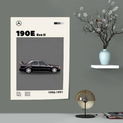 پوستر سیلک مرسدس بنز - Mercedes Benz 190E